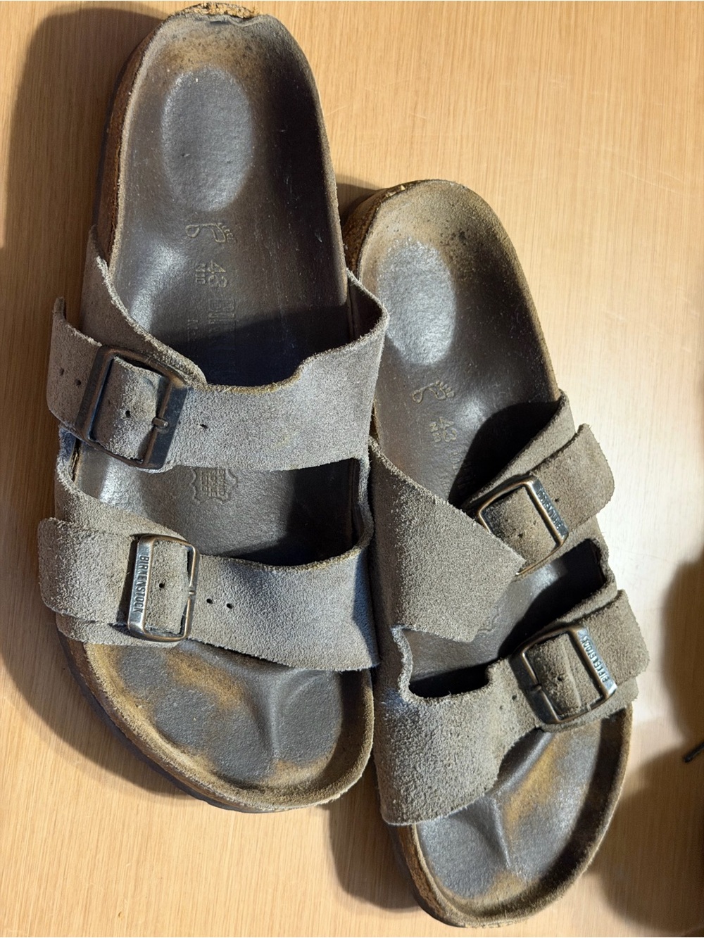 Birkenstock Men's Two-Strap Suede Sandals in Brown